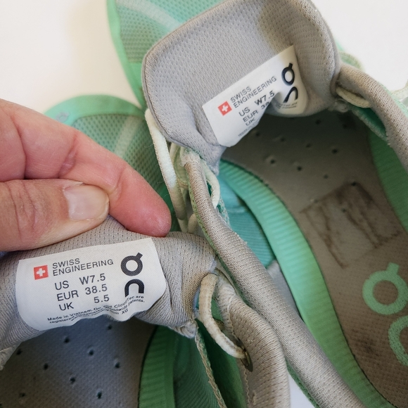 Womens On Cloud Running Yoga Shoes Mint Green size 7.5 - Picture 9 of 11